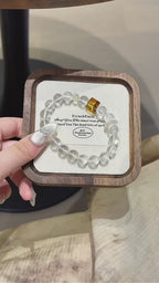 White Crystal & Floral Amber Bracelet - Encourages Wealth Flow