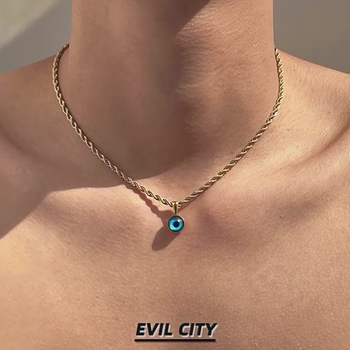 Evil Eye Sterling Silver Necklace - classic protective talisman