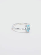 Bague Aigue-Marine Argent S925 Anneau Goutte de Chance