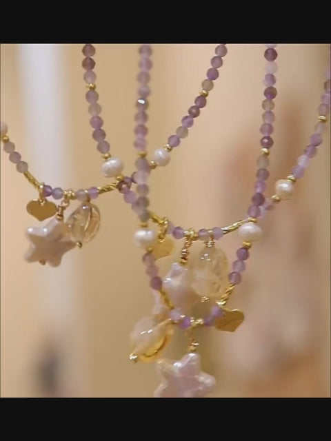 Améthyste Citrine Étoile Perle – Alignez Richesse & Intuition