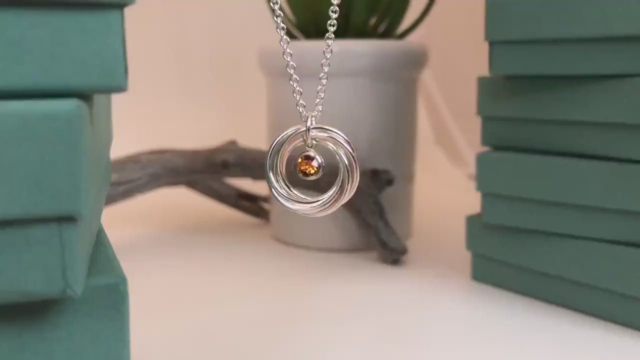 60th Birthday Gifts for Women, Silver Birthstone Necklace, 60th Birthday Gift, Birthstone Jewelry