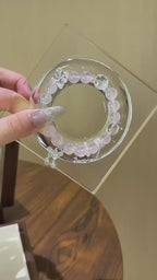 Rose Quartz, Clear Quartz & White Azeztulite Bracelet - Purify Energy Field