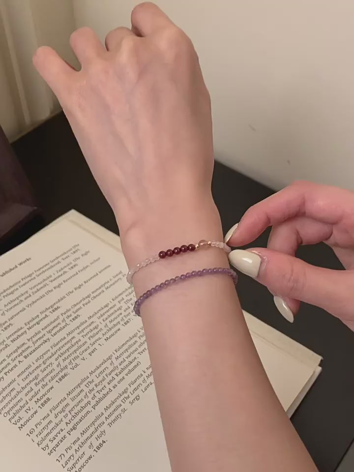 Dainty Natural Crystal Stack Bracelets - Self-Love And Magnetism