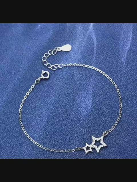 Moon Star Bracelet - The Moon Watches Over You, Stars Dance for You