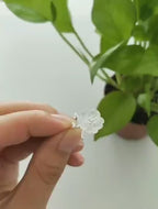 Bague ouverte en quartz clair Fleur de prunier