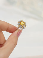 Bague Tournesol Citrine Naturelle – Portez la Fortune, Attirez la Richesse