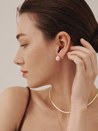 Boucles d'oreilles en pierres naturelles Œil de Tigre et perles d'eau douce, nouvelles boucles d'oreilles double-face
