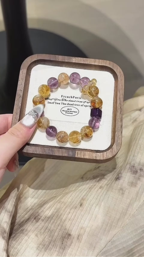 Golden‑Tiger’s Eye & Amethyst Bracelet - Build Prosperity