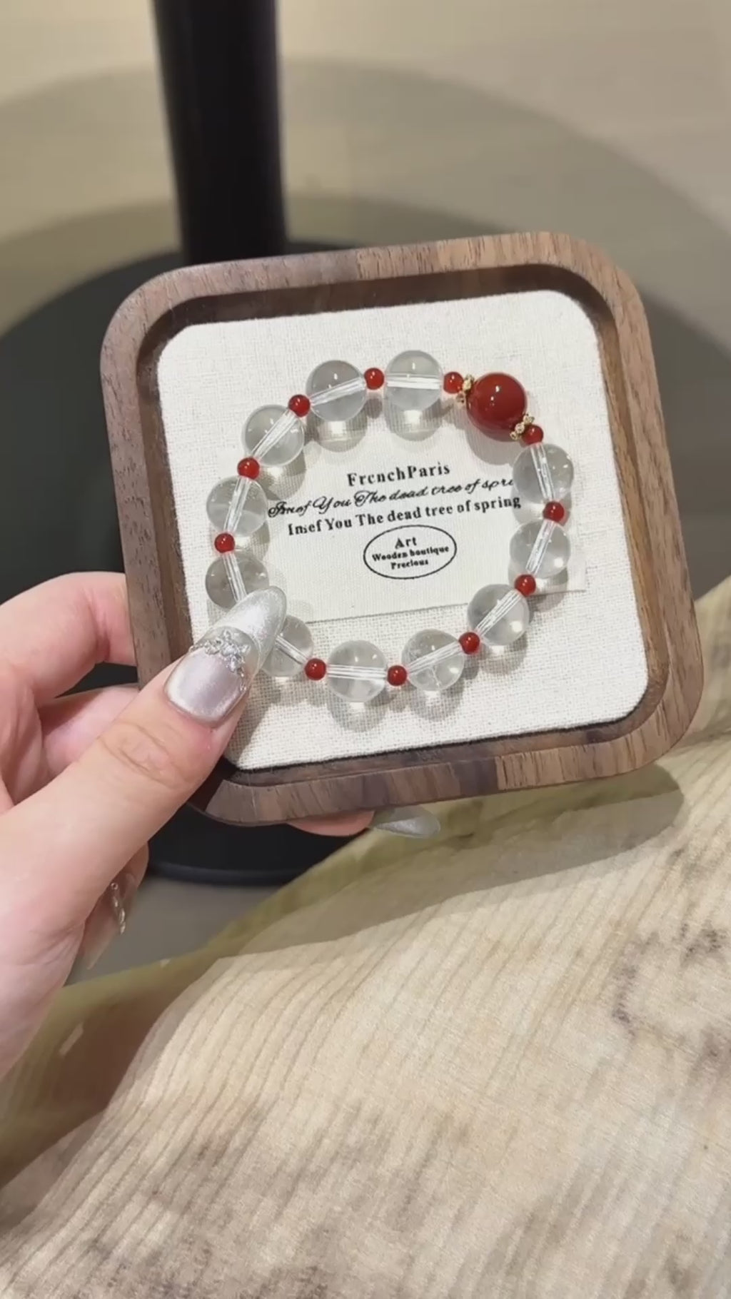 Red Agate & Clear Quartz Bracelet - Repel Negative Energy