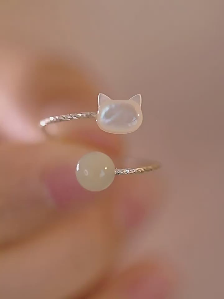 Bague Fleur Torsadée en Jade Hetian - Énergie Apaisante, Chance Durable