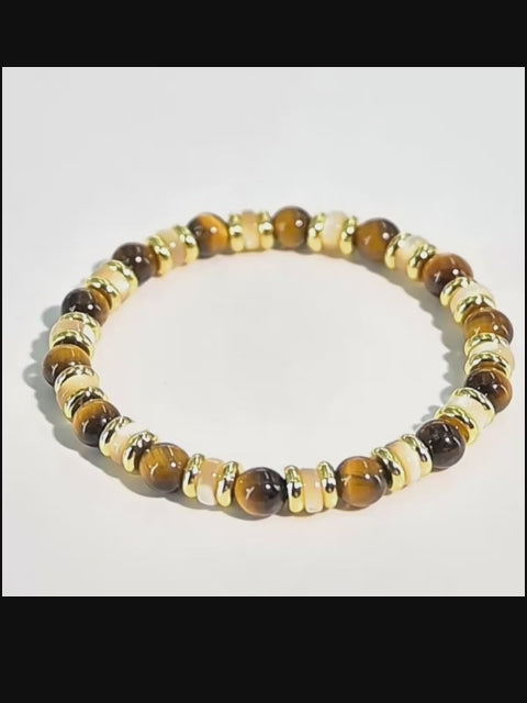 Bracelet en pierre naturelle œil de tigre, bracelet de perles de niche pour couples, cadeau pour hommes et femmes