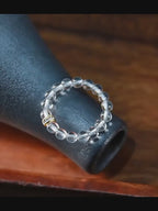 Bague naturelle en quartz clair pour la chance et le pouvoir