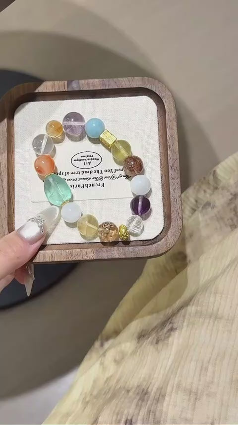 Green Fluorite Freeform Multi-Gem Bracelet-Universal Aura