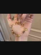 Bracelet Citrine naturelle/Quartz clair/Aigue-marine – Attirer la richesse et stimuler la carrière