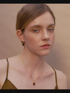 Boucles d'oreilles Œil de tigre naturel — Perles café vintage design de niche