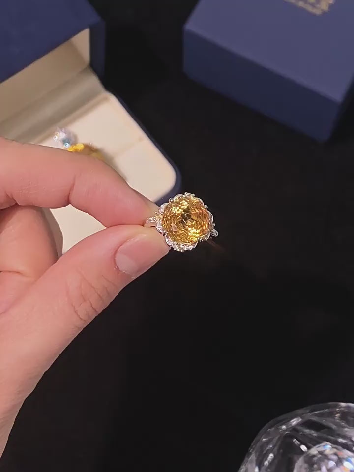 Bague Rose Citrine Naturelle sous le soleil – L'abondance à chaque éclat