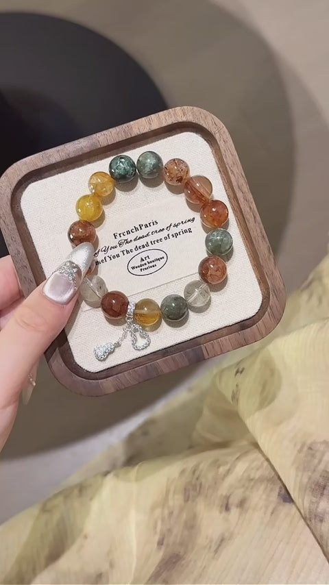 Hematoid Quartz & Green Phantom Quartz Bracelet - Career Ascent