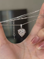 Collier cœur papillon en cristal clair – Purifie l'aura, attire les bonnes relations