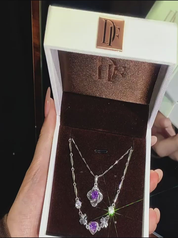 Amethyst Necklace & Bracelet Jewelry Set - Protection of True Love