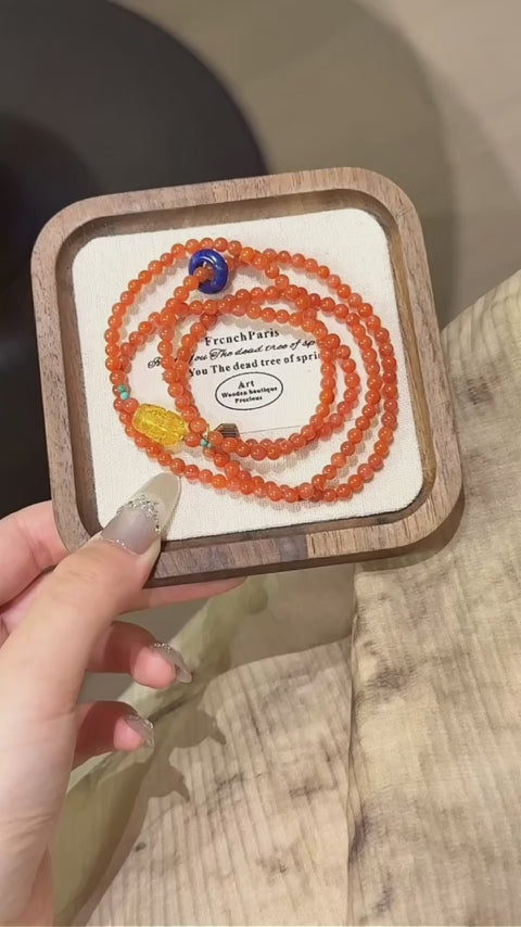 Red Agate Multi‑Loop Bracelet-Gather Vitality & Attract Wealth