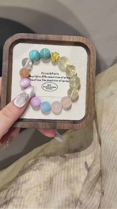 Lemon‑Yellow Kunzite & Rose Quartz Bracelet - Elevate Thinking