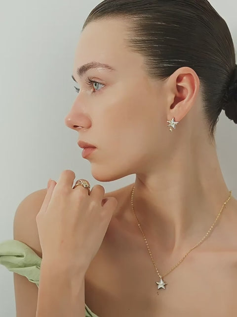 Boucles d'oreilles Polaris en nacre