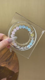 Clear Quartz, Rose Quartz, Aquamarine Bracelet - Expand Social Connections