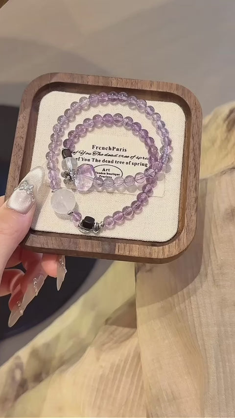 Amethyst Multi‑Loop Bracelet-Boost Motivation