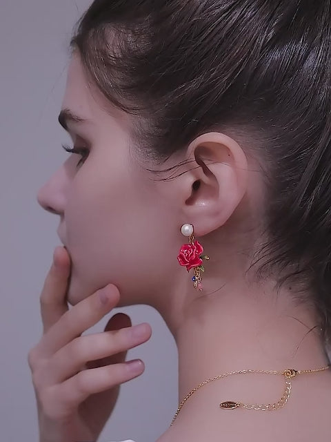 Boucles d'oreilles rose perle naturelle Boucles d'oreilles de luxe françaises