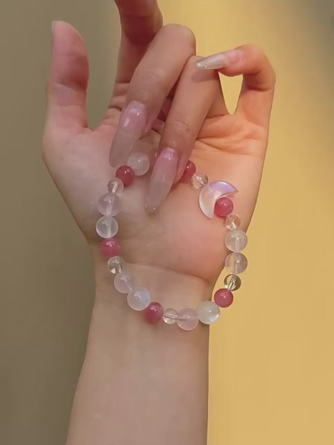 Moonstone Crescent Bracelet - Moonlit Star Wish