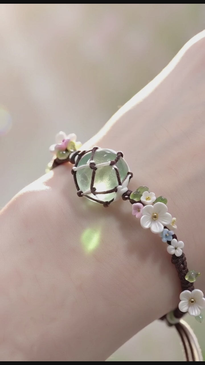 Handwoven Crystal Macrame Bracelet, 5 Styles Available, Natural Stone Energy Healing Bracelet for Women