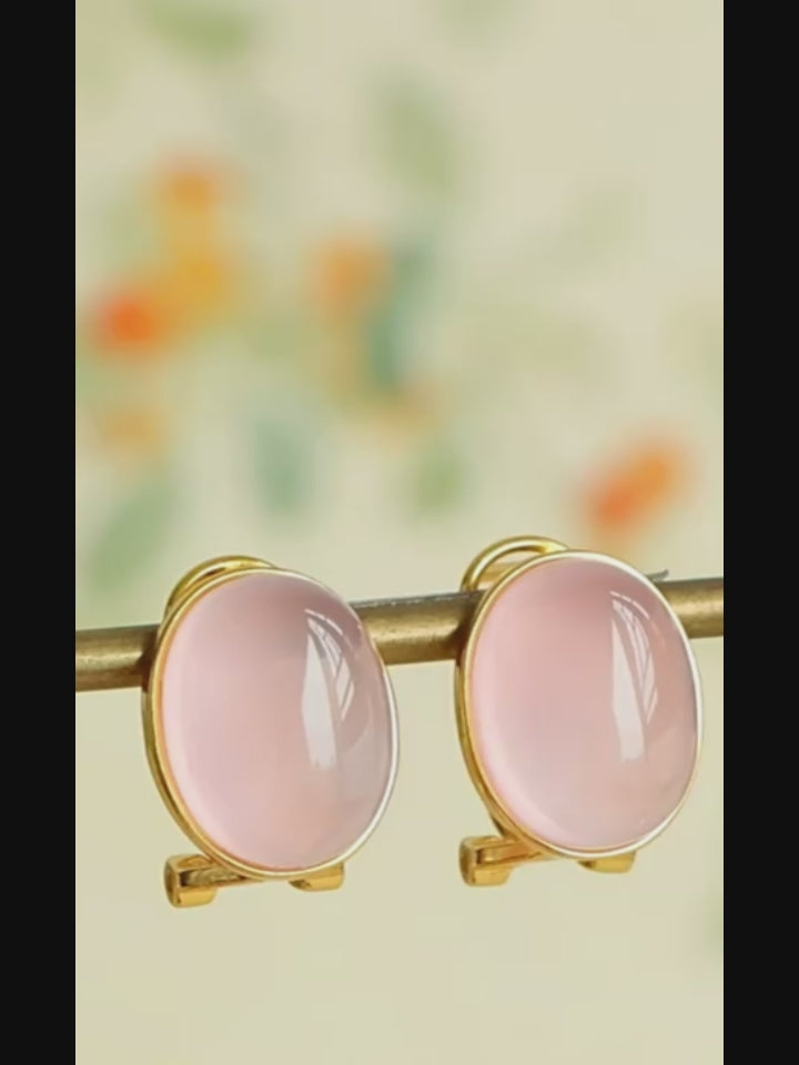 Boucles d'oreilles en cristaux naturels Paix Amour Guérison