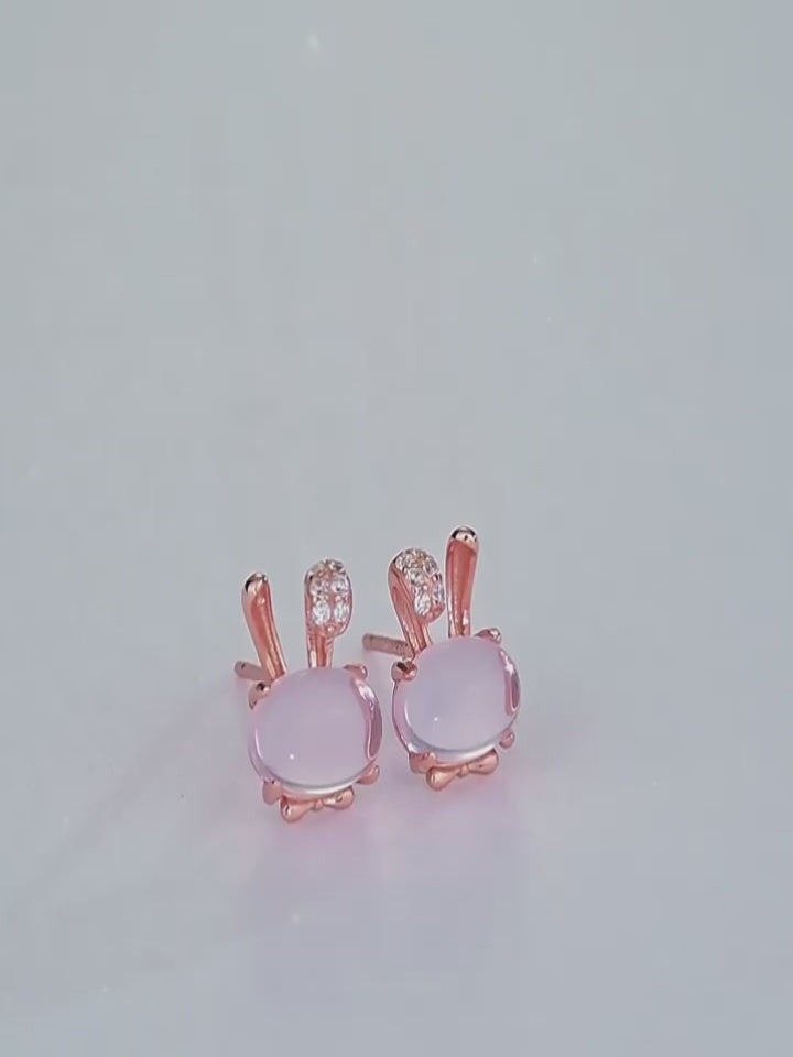 Boucles d'oreilles Lapin Solace en cristal naturel