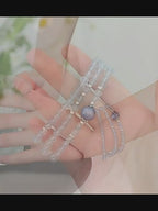 Bracelet manchette en aigue-marine « Larmes de Sirène »