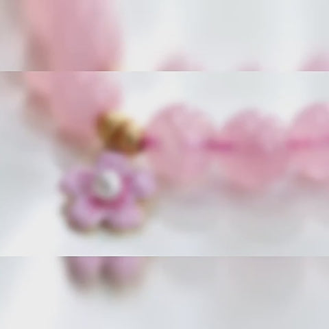 Bracelet en cristal naturel Fleurs de pêcher