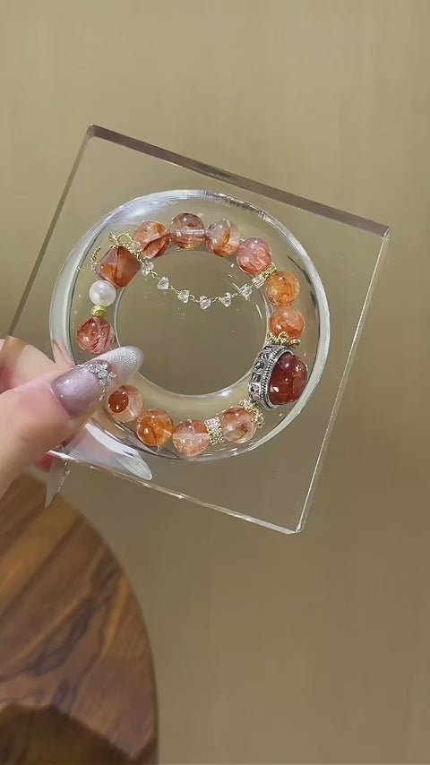Red Hematoid Quartz Bracelet - Nurture Inner Vitality