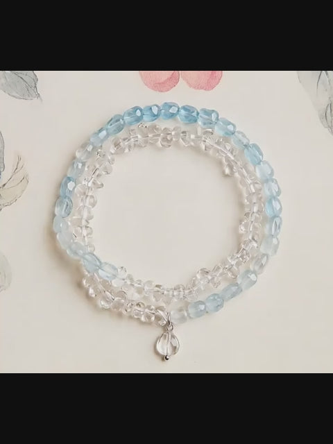 Gradient Aquamarine Bracelet – Calm Emotion, Speak Truth, Attract Luck