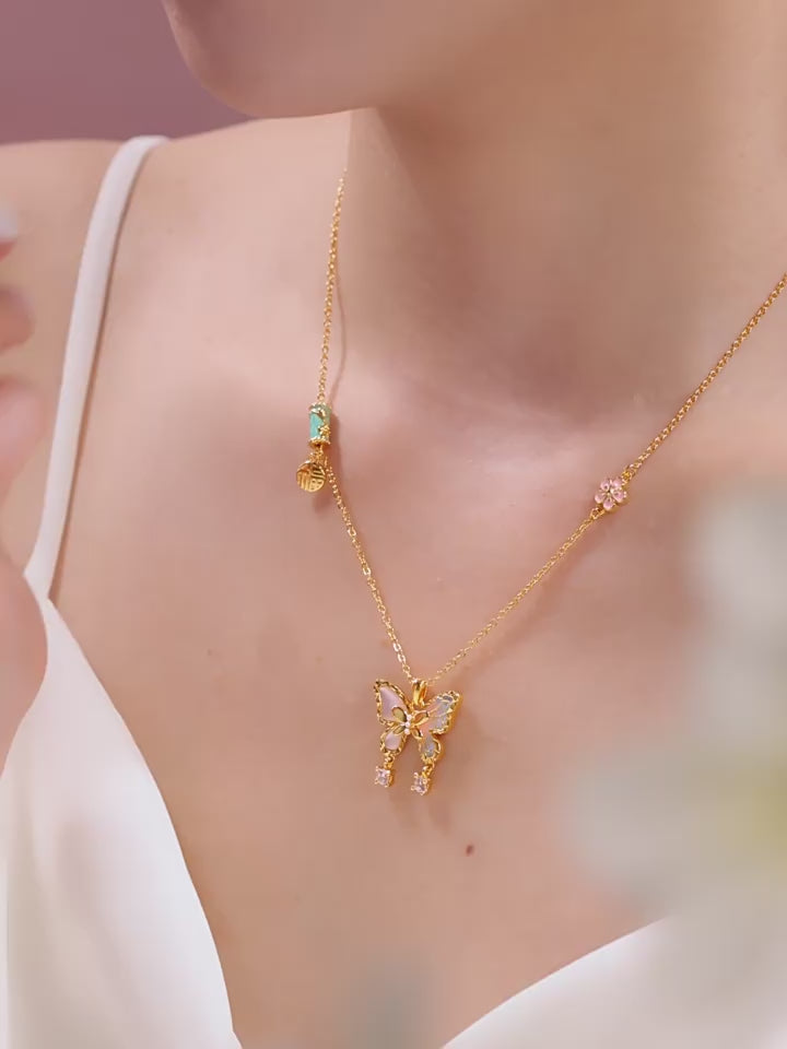 Collier de jade Hetian naturel éclat lunaire
