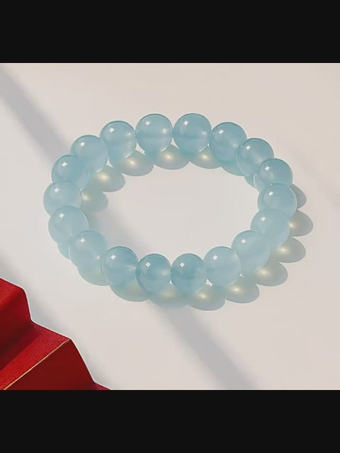 Bracelet en aigue-marine naturelle Protection et Paix