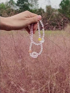 Triple Wrap Natural Rose Crystal Bracelet - Embrace Love & Warmth
