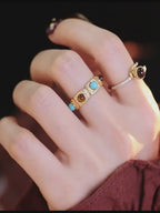 Bague Tigre Œil Rayonnant pour Richesse et Protection — Bague Épingle de Revers Vintage pour Femme