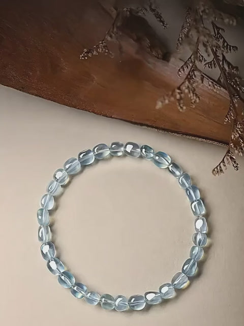 Bracelet en aigue-marine naturelle « Le courage du marin »