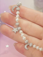 Bracelet Perles Étoile & Lune – Guidance Cosmique, Amour Tendre, Paix Durable