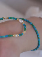 Turquoise & Pearl Stackable Bracelet - Protection & Inner Peace