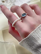Bague Aquamarine Lava - Purification d'énergie négative