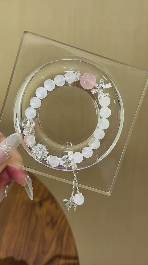 Blue Moonstone & Rose Quartz Bracelet - Attract Joyful Connections