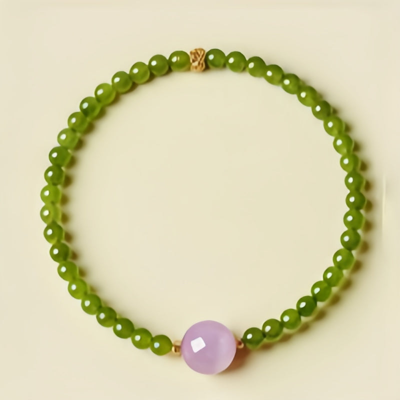 Bracelet en jade Hetian « Murmure printanier »