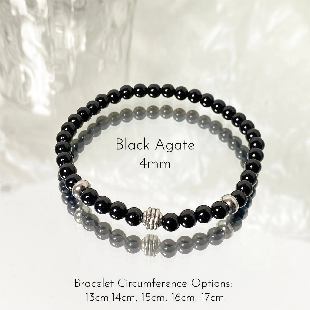 Vintage  Natural Gemstone  Beaded Bracelet - Clarity & Peace