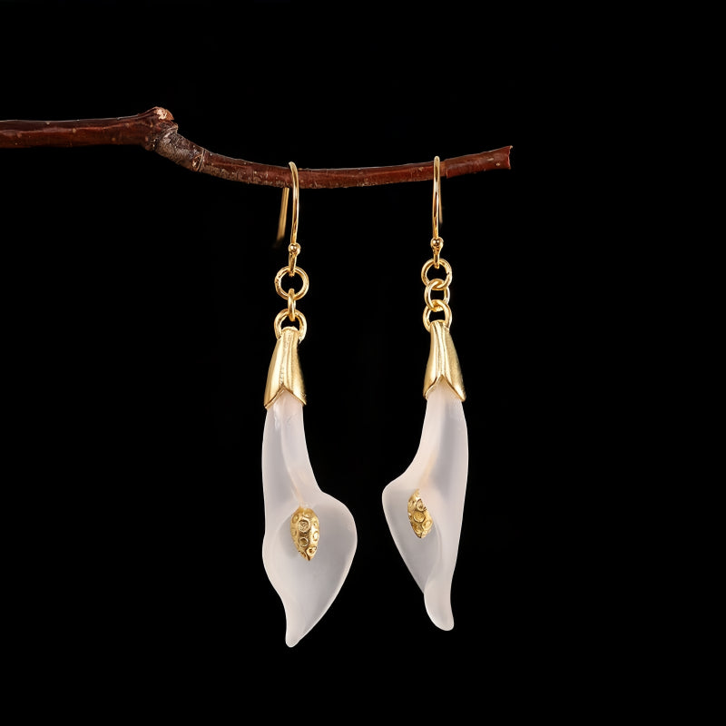 Boucles d'oreilles en quartz clair Clarté Volubilis