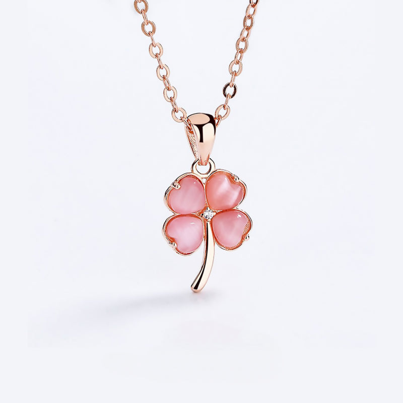Lucky Four‑Leaf Clover Necklace/Bracelet/Earrings Set - Conveying Romance
